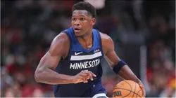 Anthony Edwards of the Minnesota Timberwolves driving the basketball.