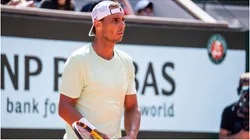 Rafael Nadal takes part in a practice