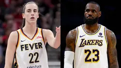 Caitlin Clark of the Indiana Fever (left) and LeBron James of the Los Angeles Lakers (right)