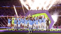 Manchester City lifting the trophy of the 2023 FIFA Club World Cup