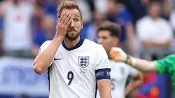 Harry Kane of England looks dejected after Ivan Schranz of Slovakia scores his team's first goal.