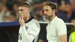 Cole Palmer of England and Gareth Southgate England coach during the UEFA EURO 2024 group stage match between England and Slovenia at Cologne Stadium on June 25, 2024 in Cologne, Germany.
