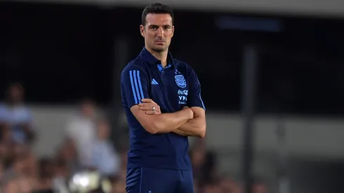 Lionel Scaloni head coach of Argentina looks on during an international friendly match between Argentina and Panama