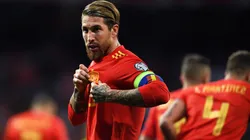 Sergio Ramos of Spain celebrates scoring during the 2020 UEFA European Championships group F.