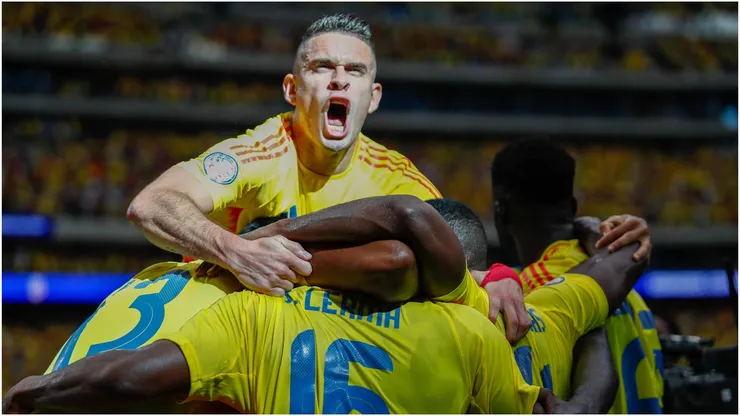 Colombian players celebrating