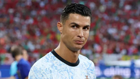 Cristiano Ronaldo of Portugal looks on as he walks out of the tunnel prior to the UEFA EURO 2024 group stage match between Georgia and Portugal at Arena AufSchalke on June 26, 2024 in Gelsenkirchen, Germany.