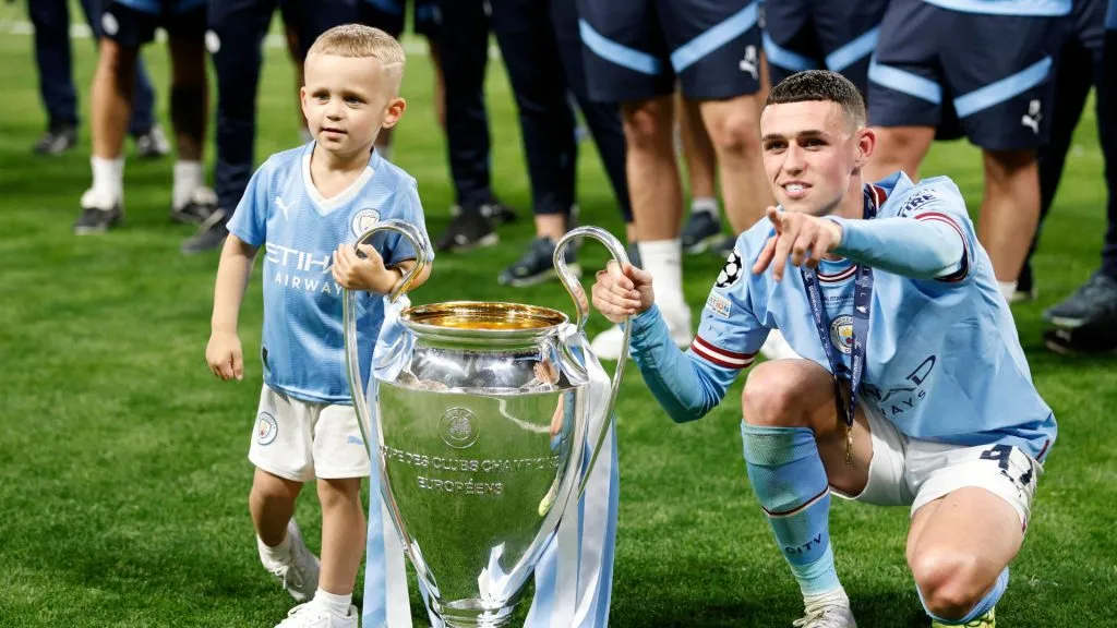 Phil Foden and his son Ronnie.