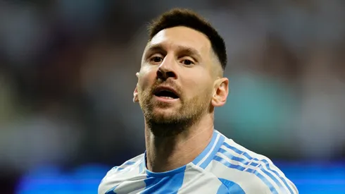 Lionel Messi of Argentina in action during the CONMEBOL Copa America group A match between Argentina and Canada at Mercedes-Benz Stadium on June 20, 2024 in Atlanta, Georgia.