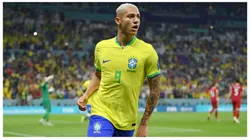 Richarlison of Brazil celebrates after scoring their team's first goal during the FIFA World Cup Qatar 2022