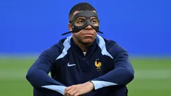 Kylian Mbappe wearing mask