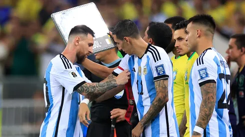 Angel Di Maria substituting Lionel Messi for Argentina