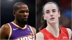 Kevin Durant (left, Phoenix Suns), Caitlin Clark (right, Indiana Fever)