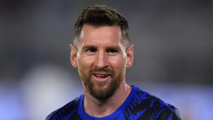 Lionel Messi of Argentina reacts during warm up prior to an international friendly match between Argentina and Panama at Estadio Más Monumental Antonio Vespucio Liberti on March 23, 2023 in Buenos Aires, Argentina.