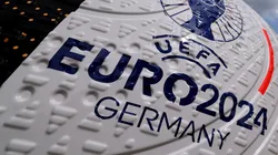 A general view of a giant match day ball which is near the Fan Zone Football Experience ahead of UEFA EURO 2024 on June 13, 2024 in Gelsenkirchen, Germany.