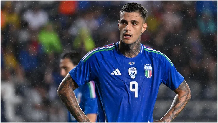 Italy's forward Gianluca Scamacca