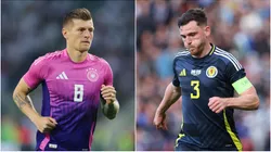 Toni Kroos (left) and Andy Robertson.