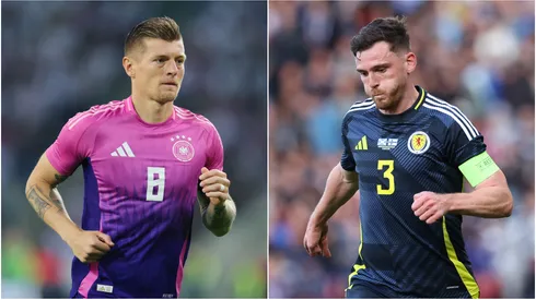Toni Kroos (left) and Andy Robertson.