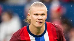 Erling Haaland looks on during a game with Norway.