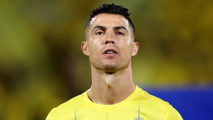Cristiano Ronaldo of Al Nassr looks on during the AFC Champions League Round of 16 1st Leg match between Al Fayha and Al Nassr at Prince Faisal Bin Fahd Stadium on February 14, 2024 in Riyadh, Saudi Arabia.