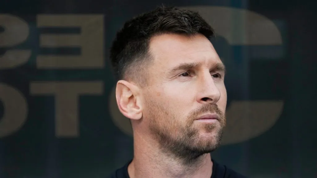 Lionel Messi #10 of Argentina looks on before an International Friendly match against Ecuador at Soldier Field on June 09, 2024 in Chicago, Illinois.