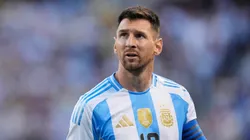 Lionel Messi #10 of Argentina looks on in the second half against Ecuador during an International Friendly match at Soldier Field on June 09, 2024 in Chicago, Illinois.