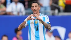 Angel Di Maria #11 of Argentina celebrates after scoring a goal against Ecuador in the first half during an International Friendly match at Soldier Field on June 09, 2024 in Chicago, Illinois.