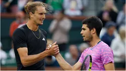 Carlos Alcaraz of Spain and Alexander Zverev of Germany