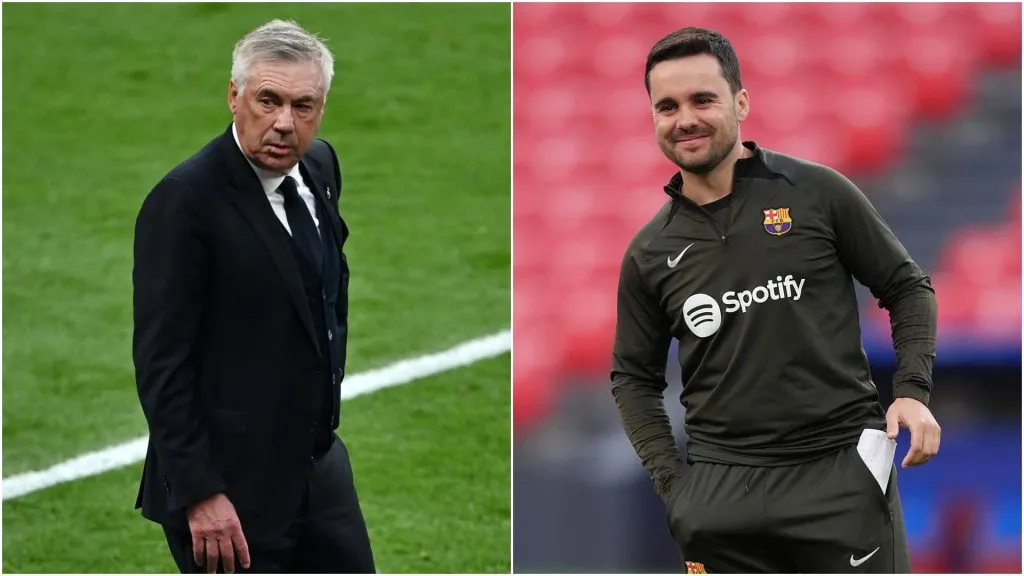 Carlo Ancelotti (left) and Jonatan Giraldez.