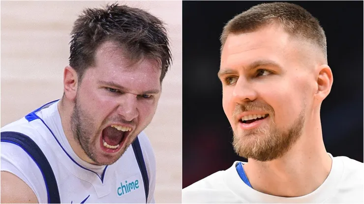 Luka Doncic (left) and Kristaps Porzingis (right).