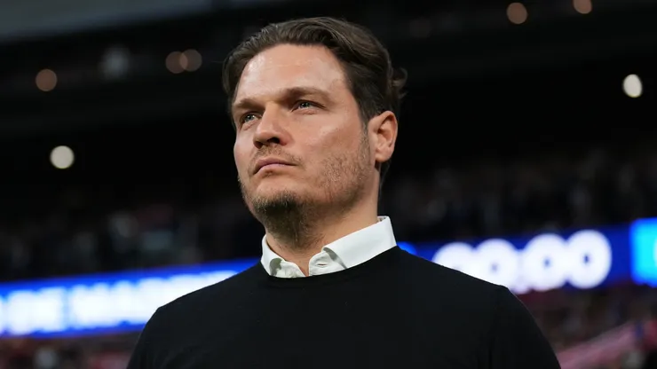 Edin Terzic, Head Coach of Borussia Dortmund, looks on prior to the UEFA Champions League quarter-final first leg match between Atletico Madrid and Borussia Dortmund at Civitas Metropolitano Stadium on April 10, 2024 in Madrid, Spain.