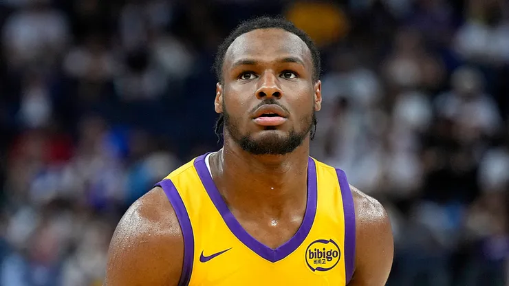 Bronny James Jr. #9 of the Los Angeles Lakers shoots a foul shot against the Sacramento Kings during the second half of the 2024 California Classic summer league game at Chase Center on July 06, 2024 in San Francisco, California.