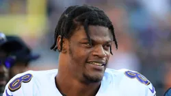 Lamar Jackson #8 of the Baltimore Ravens watches the action during the game against the Cincinnati Bengals at Paul Brown Stadium on November 10, 2019 in Cincinnati, Ohio.