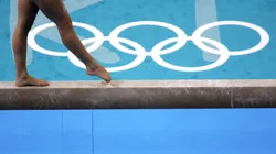 General view during the balance beam exercise at the women's artistic gymnastics individual competition on August 19, 2004 during the Athens 2004 Summer Olympic Games at the Olympic Sports Complex Indoor Hall in Athens, Greece.