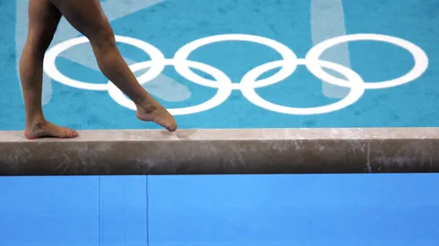 General view during the balance beam exercise at the women's artistic gymnastics individual competition on August 19, 2004 during the Athens 2004 Summer Olympic Games at the Olympic Sports Complex Indoor Hall in Athens, Greece.