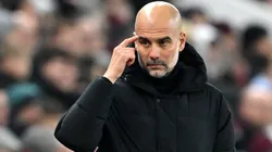 Pep Guardiola, Manager of Manchester City, gestures during the Premier League match between Aston Villa and Manchester City at Villa Park on December 06, 2023 in Birmingham, England.