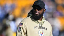 Head coach Mike Tomlin of the Pittsburgh Steelers looks on during warmups prior to the game against the Indianapolis Colts at Heinz Field on November 3, 2019 in Pittsburgh, Pennsylvania.