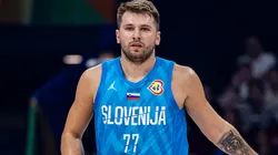 Luka Doncic #77 of Slovenia in action during the FIBA Basketball World Cup Classification 7-8 game between Italy and Slovenia at Mall of Asia Arena on September 09, 2023 in Manila, Philippines.