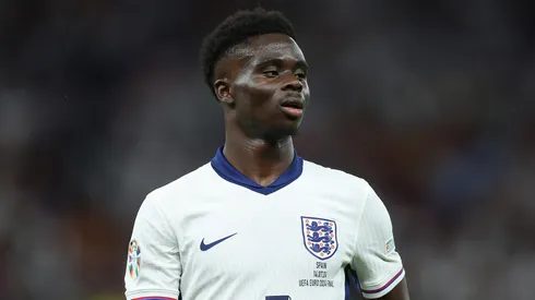 Bukayo Saka of England during the UEFA EURO 2024 final match between Spain and England at Olympiastadion