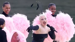 Lady Gaga rehearses prior the opening ceremony of the Olympic Games Paris 2024 on July 26, 2024 in Paris, France.