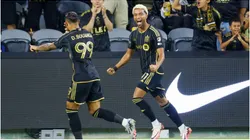 Los Angeles FC's Timothy Tillman (R) celebrates with teammate