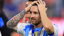 Lionel Messi of Argentina reacts after the team's victory in the CONMEBOL Copa America 2024 Final match between Argentina and Colombia at Hard Rock Stadium on July 15, 2024 in Miami Gardens, Florida.