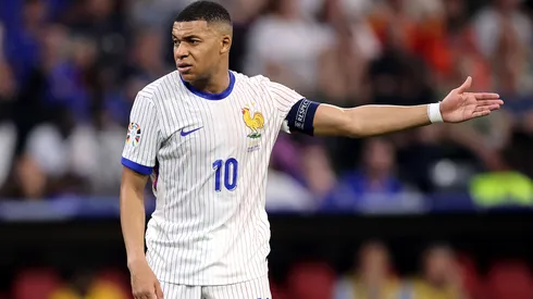 Kylian Mbappe of France gestures during the UEFA EURO 2024 Semi-Final match between Spain and France