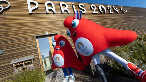 The Phryges, modelled on phrygian caps, are unveiled as the mascots for the Paris 2024 Summer Olympic and Paralympic Games on November 10, 2022 in Paris, France.