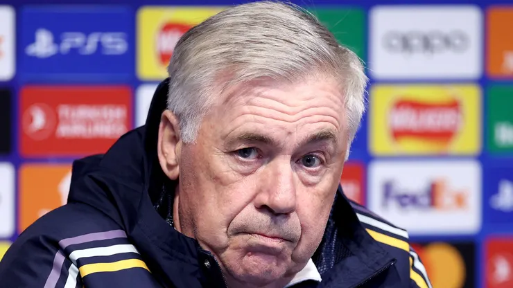 Carlo Ancelotti, Head Coach of Real Madrid, looks on during a training session