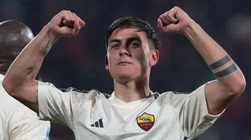 Paulo Dybala of AS Roma celebrates after scoring the team's third goal during the Serie A TIM match between AC Monza and AS Roma