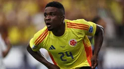 Jhon Cordoba of Colombia celebrates after scoring the team's third goal during the CONMEBOL Copa America 2024 Group D match against Costa Rica