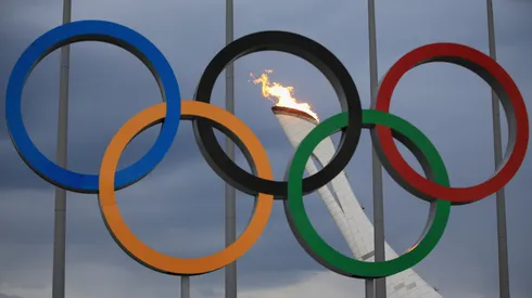 The Olympic Cauldron is tested by fire crews at the Sochi 2014 Winter Olympic Park in the Costal Cluster on January 27, 2014 in Sochi, Russia.