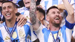 Lionel Messi of Argentina celebrates with the trophy after the team's victory the CONMEBOL Copa America 2024 Final match between Argentina and Colombia at Hard Rock Stadium on July 15, 2024 in Miami Gardens, Florida.