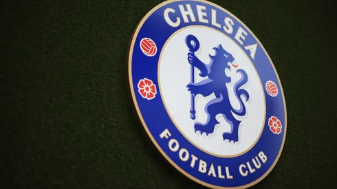 The Chelsea logo during the Premier League match between Chelsea and Burnley at Stamford Bridge on August 27, 2016 in London, England.