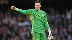 Ederson of Manchester United looks on during the Premier League match between Manchester City and Manchester United at Etihad Stadium